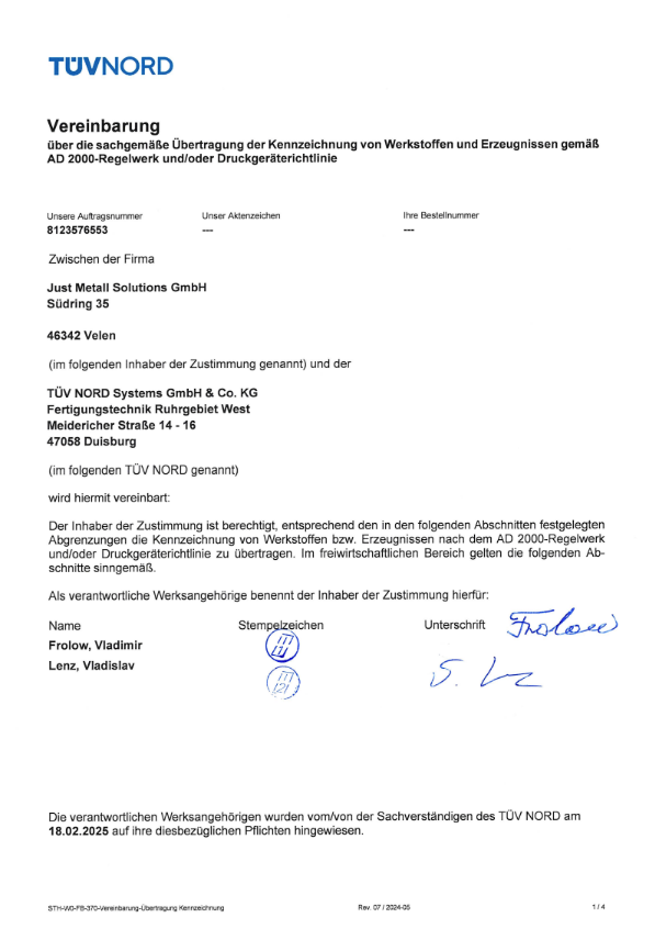 Umstempelvereinbarung